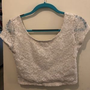 White Lace Crop Top